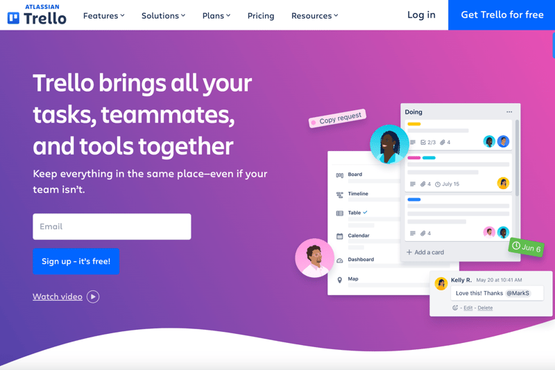Trello homepage