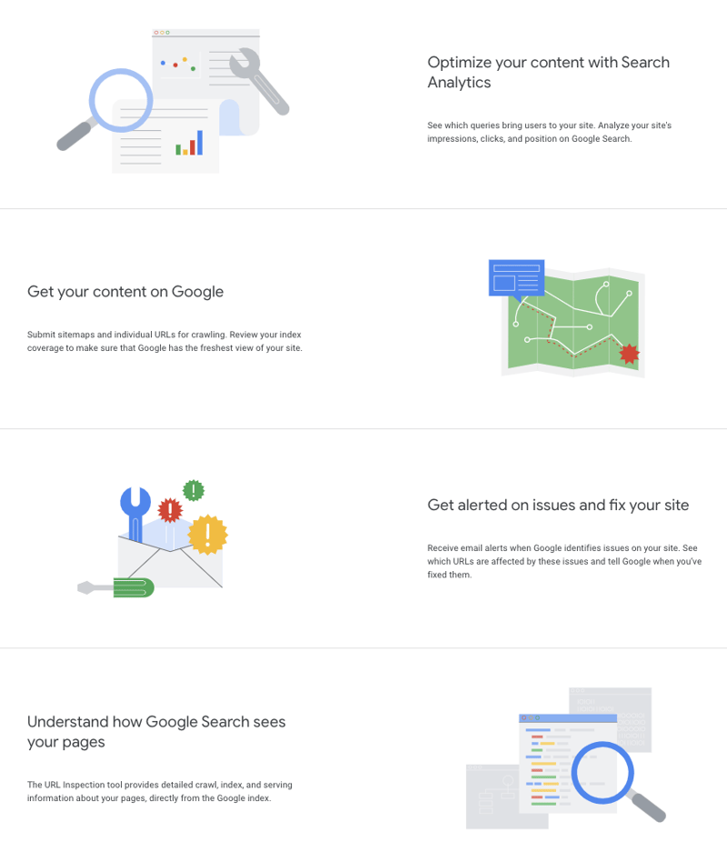 Google Search Console Homepage