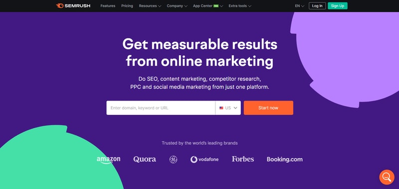 SEMrush homepage