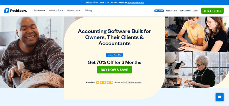 FreshBooks Homepage