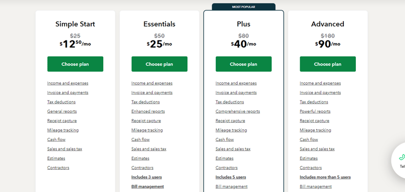 Intuit QuickBooks Pricing