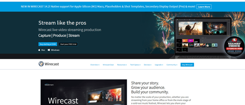 wirecast homepage