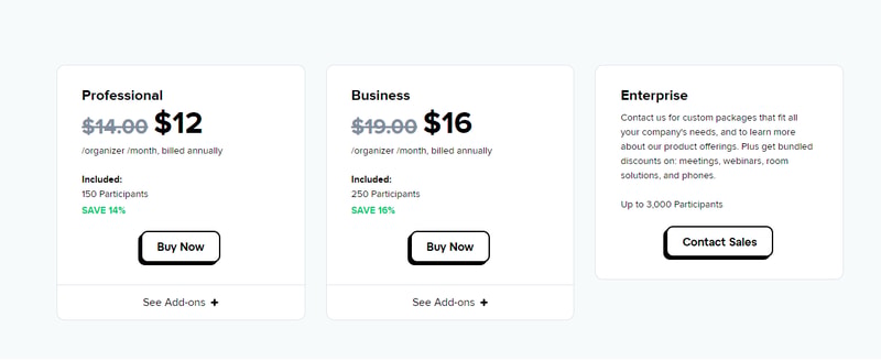 GoToMeeting pricing page
