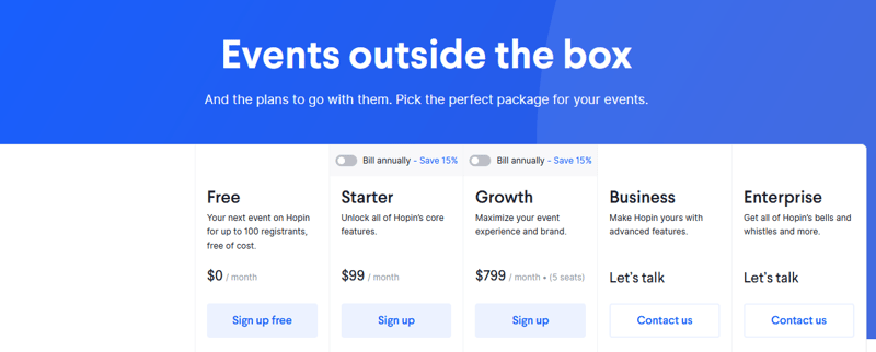 hopin pricing