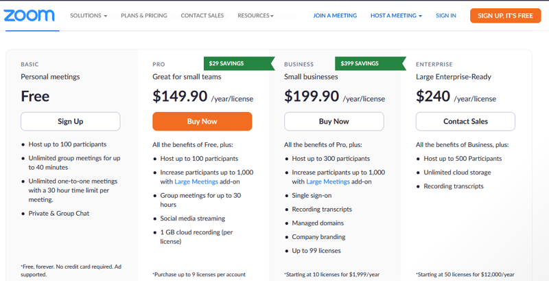 zoom pricing event platform