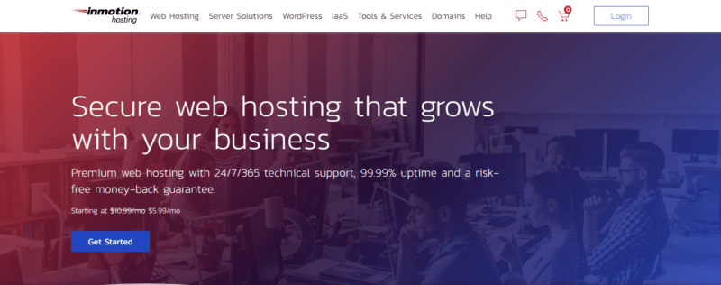 inmotion hosting landing page