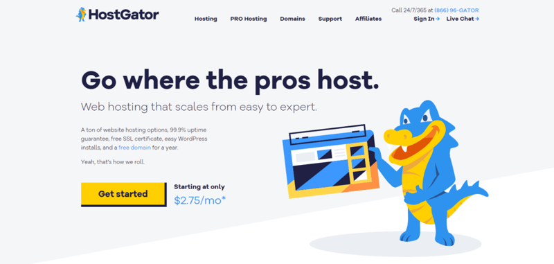 hostgator landing page