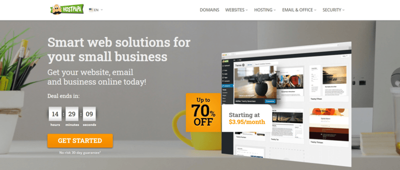 hostpapa landing page
