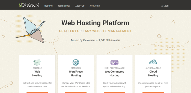 siteground landing page