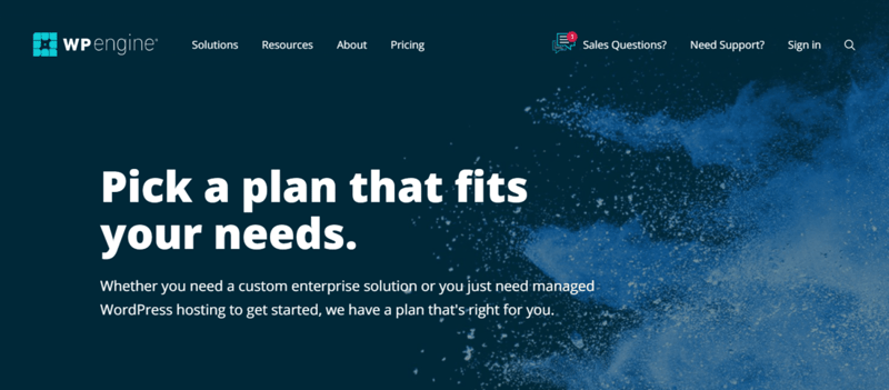 WP Engine landing page