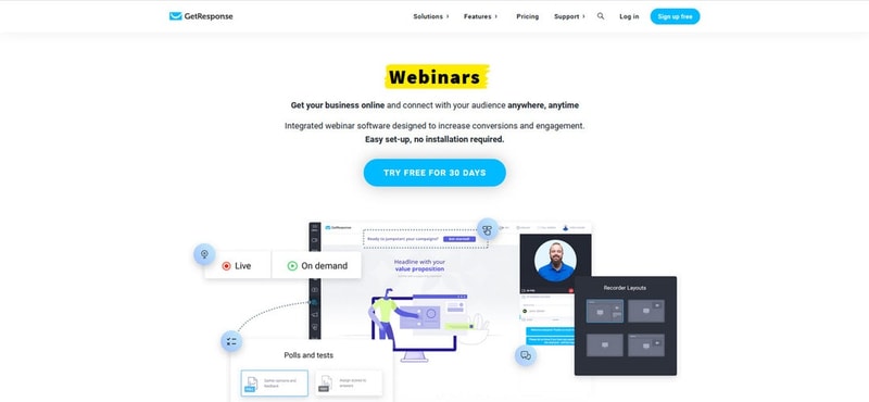 getresponse landing page