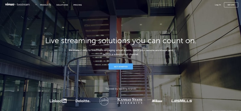 livestream landing page