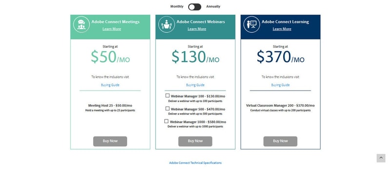 adobe connect pricing