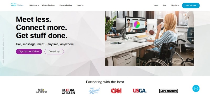 webex landing page
