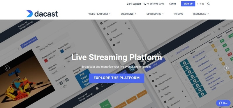 dacast landing page