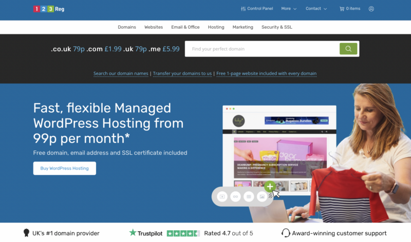 123reg.com homepage