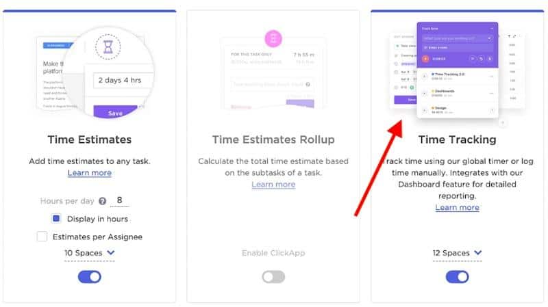 ClickUp time-tracking