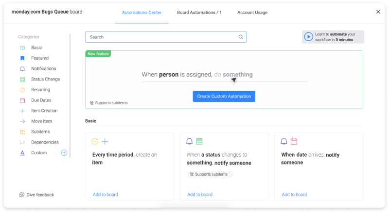 monday.com Automations – Support