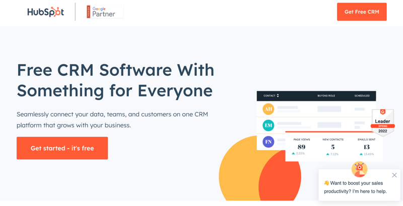 Hubspot homepage