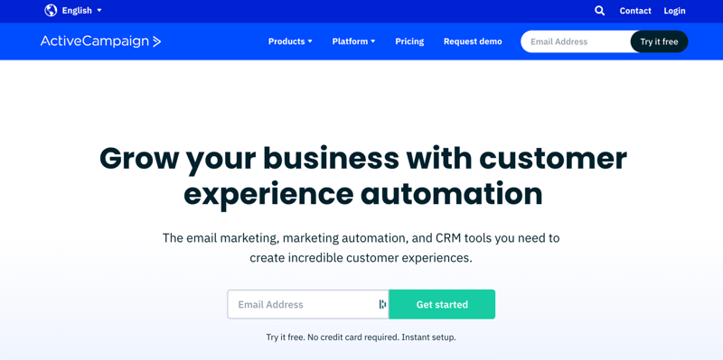ActiveCampaign homepage