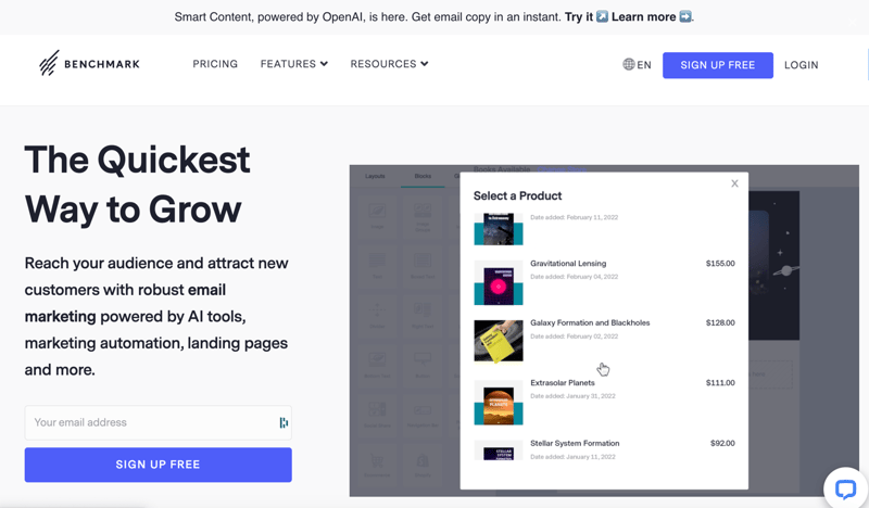 Benchmark homepage