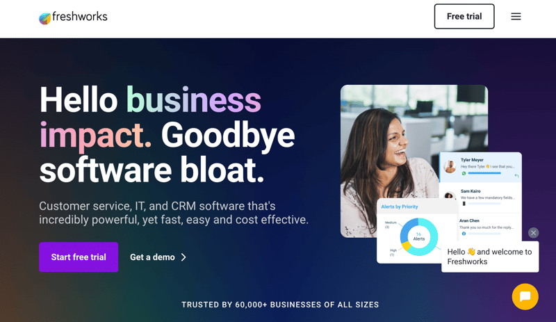 Freshworks homepage