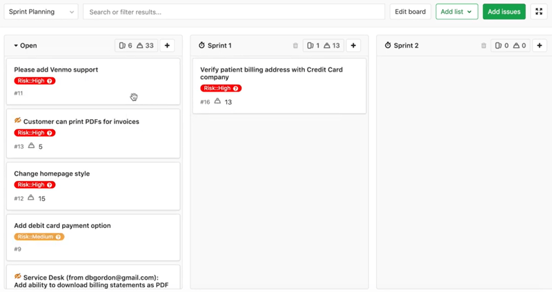 GitLab Issue page
