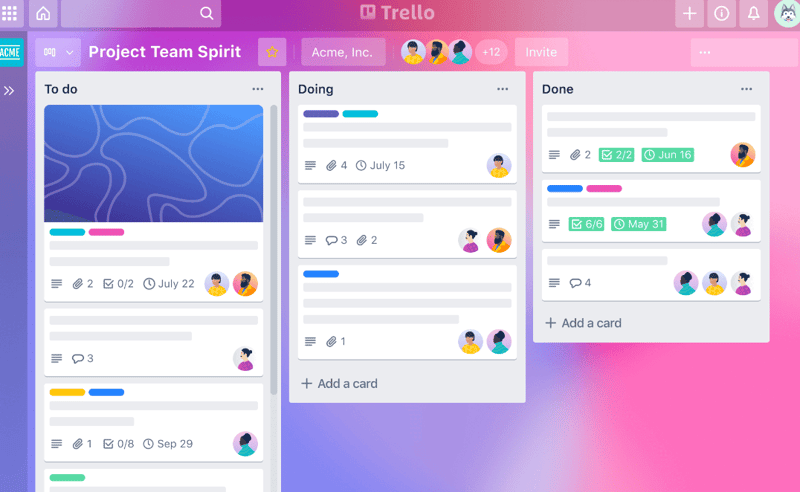 Trello Board Page