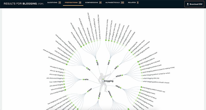 answerthepublic interface