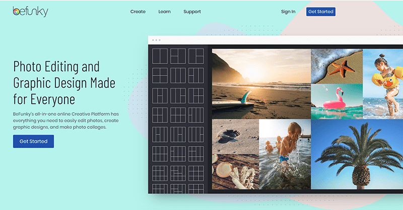 befunky landing page