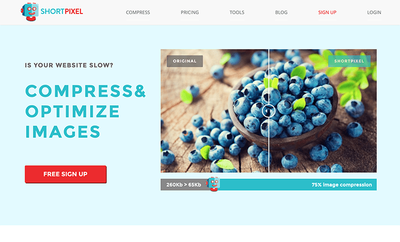 shortpixel landing page