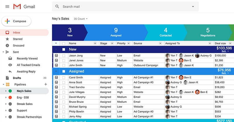Streak CRM blogging outreach tools