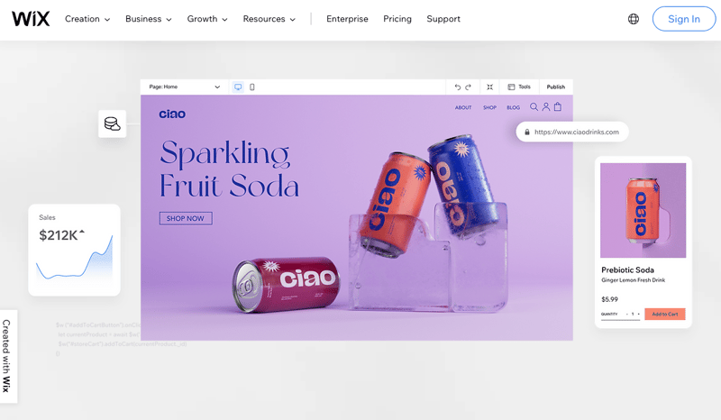 Wix homepage