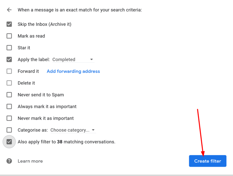 Creating a new label on Gmail
