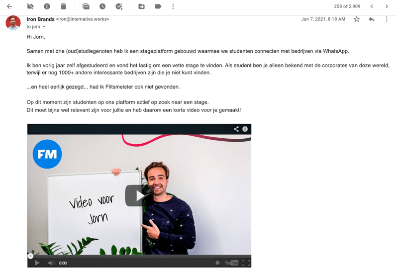 Sample email