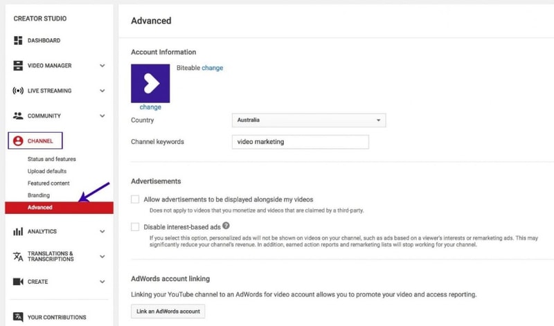 YouTube Advanced Settings