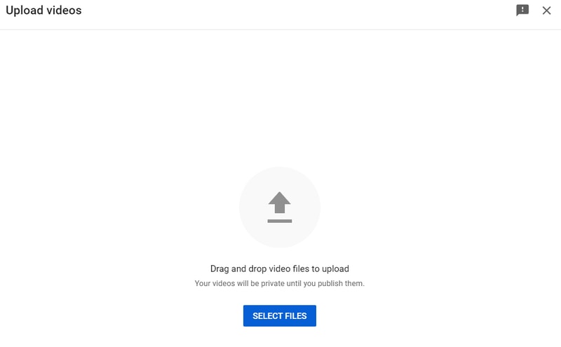 YouTube Upload page