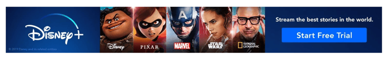 Sample Disney+ banner ad