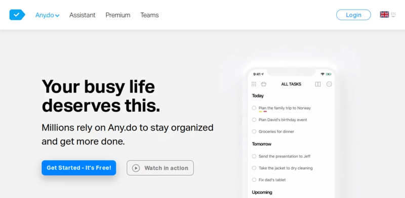 Any.do Homepage