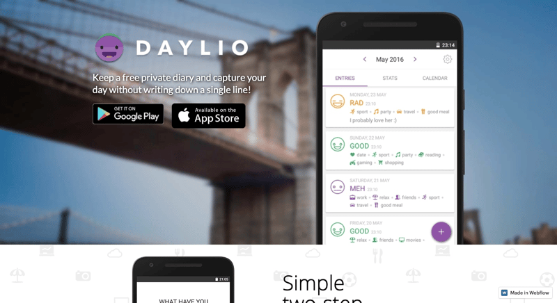 Daylio Homepage