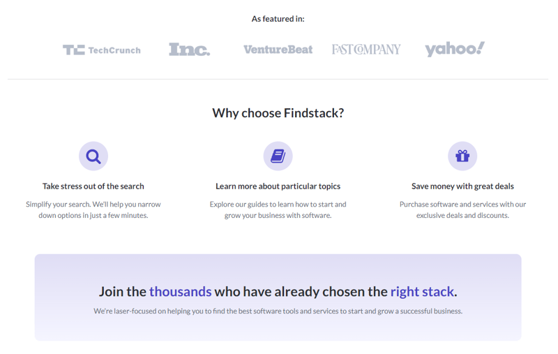 Findstack Homepage