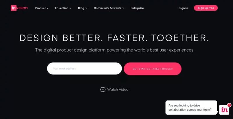 InVision Homepage
