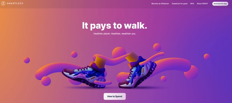 Sweatcoin homepage