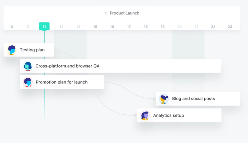 Asana timeline