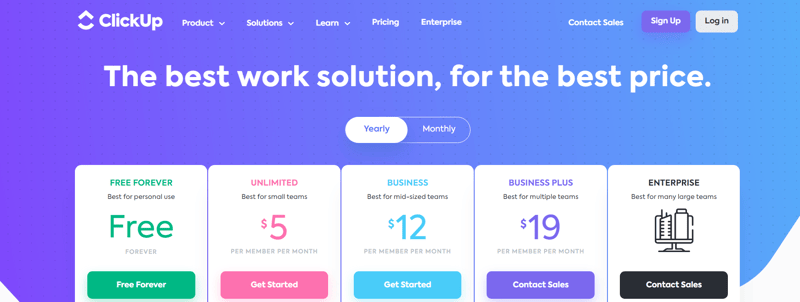 Clickup pricing