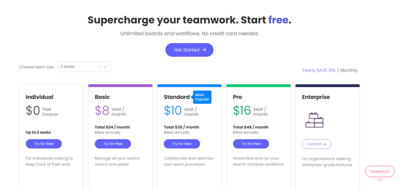 Monday pricing
