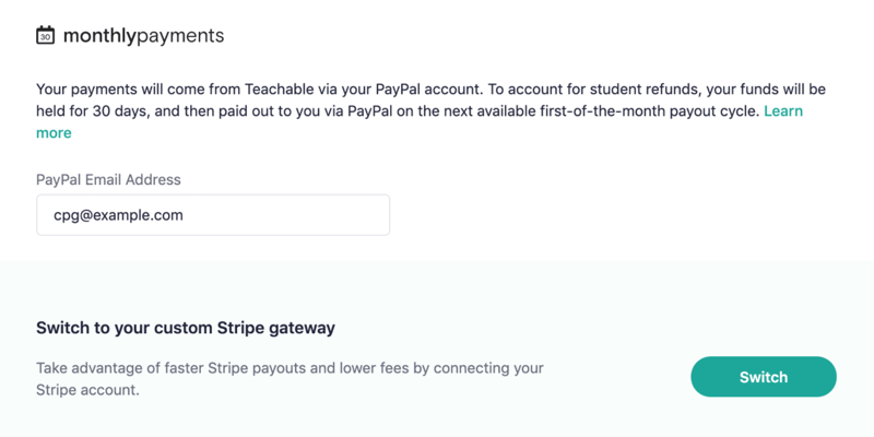 Teachable Payment Options