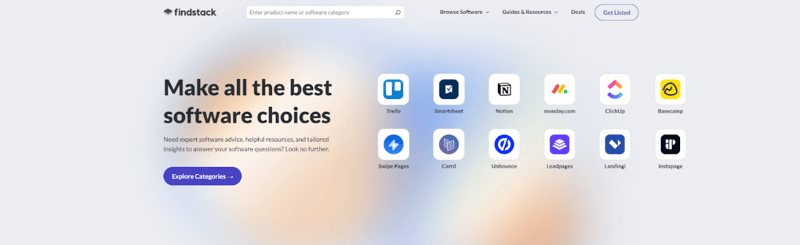 Findstack homepage