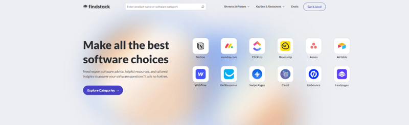 Findstack'e Homepage