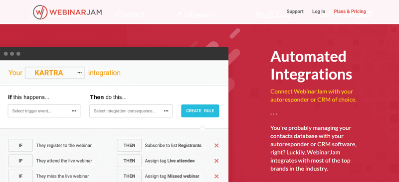 WebinarJam Integrations
